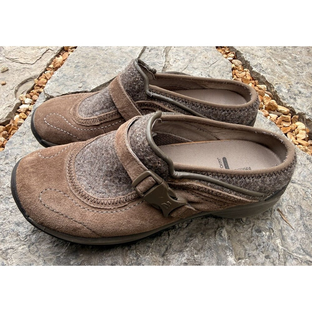 Merrell Encore Brown Suede Wool Buckle Mule Clogs Women Size 8 Comfort J66626